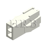 HRB-Steckverbinder, Rastermaß 4,14 mm [0,162 Zoll], Kabel-zu-Kabel, einreihig, 2 Positionen, Buchsengehäuse mit Plattenohr
